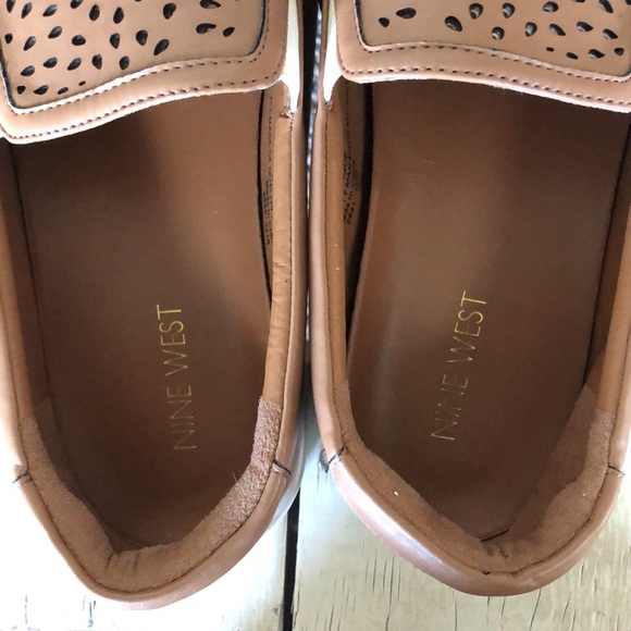 Nine West cut out slip on brown loafers - Picture 3 of 8